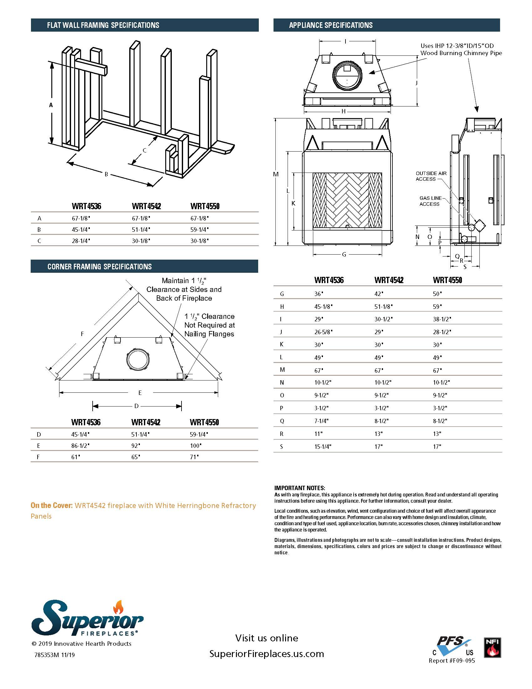 Superior WRT4550 Wood Burning Fireplace