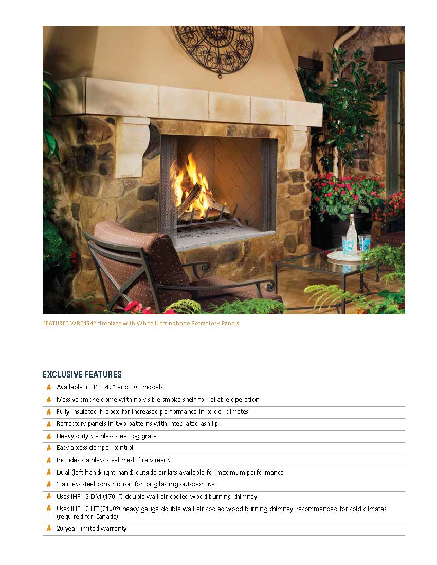 Superior WRE4550 Wood Burning Outdoor Fireplace