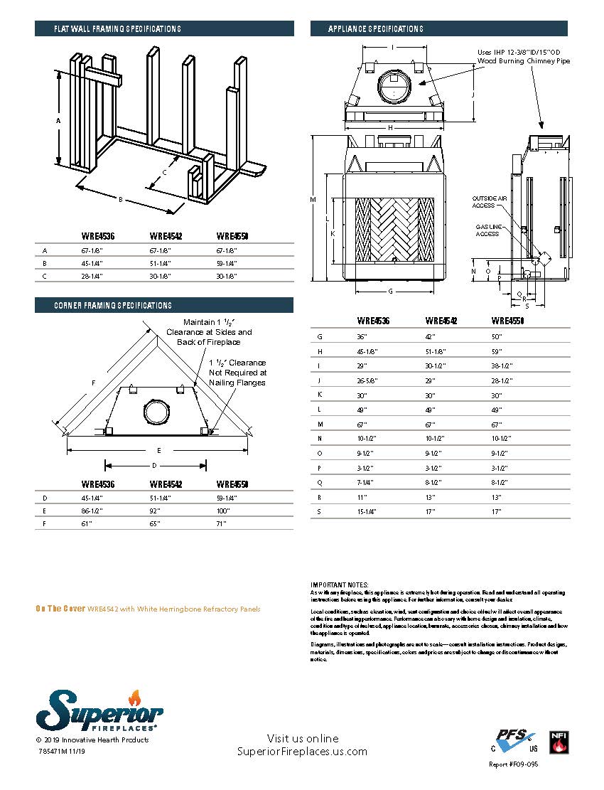 Superior WRE4550 Wood Burning Outdoor Fireplace