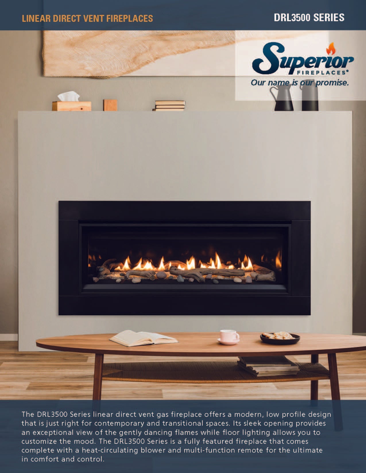 Superior DRL3555 Direct Vent Linear Gas Fireplace