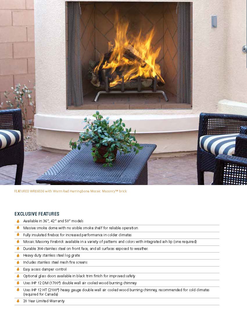 Superior WRE6050 Wood Burning Outdoor Fireplace