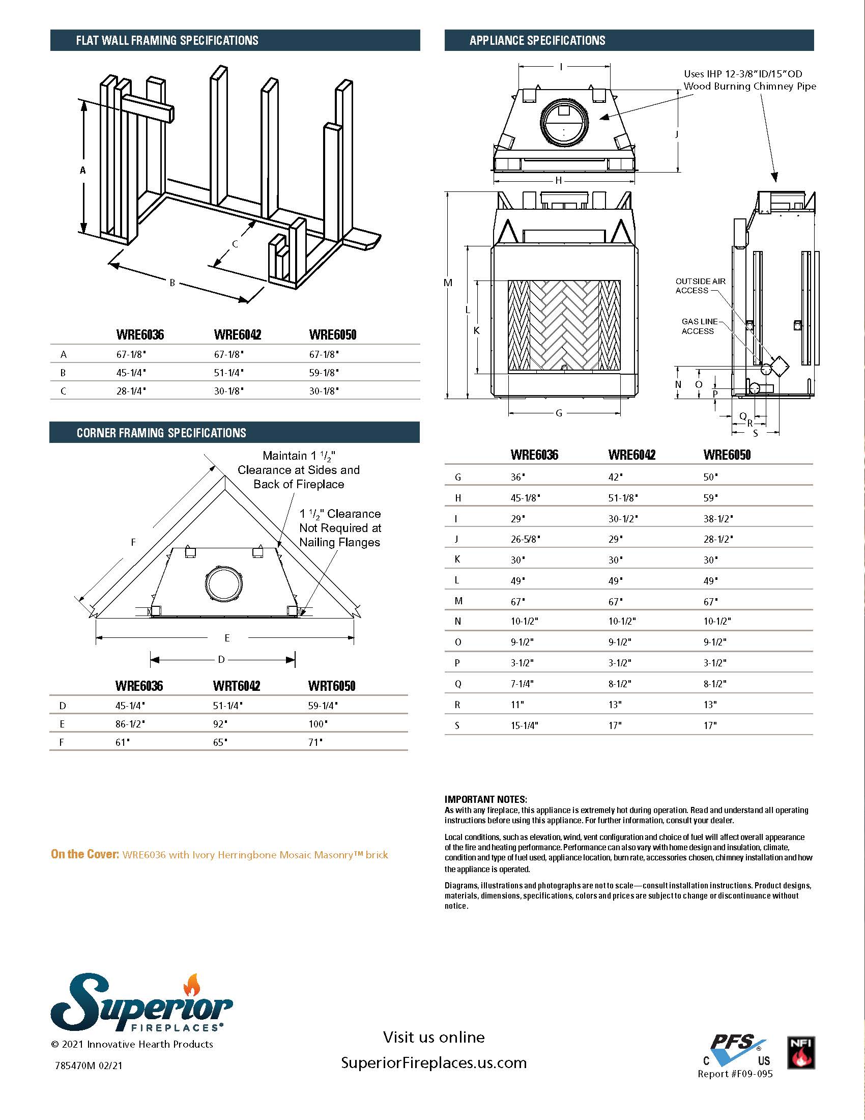 Superior WRE6050 Wood Burning Outdoor Fireplace