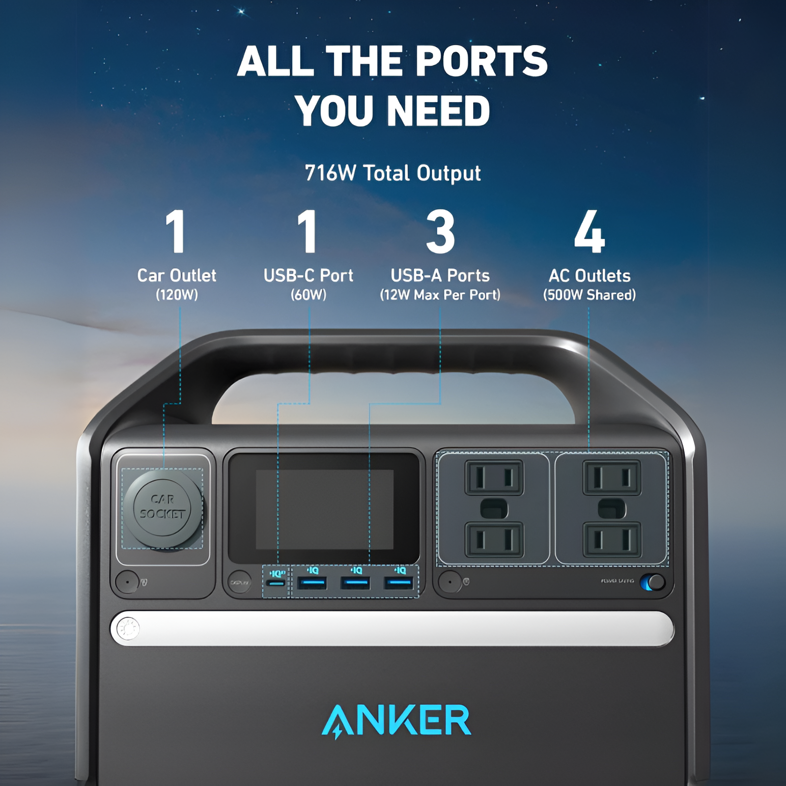 Anker SOLIX 536 Portable Power Station 508Wh｜500W