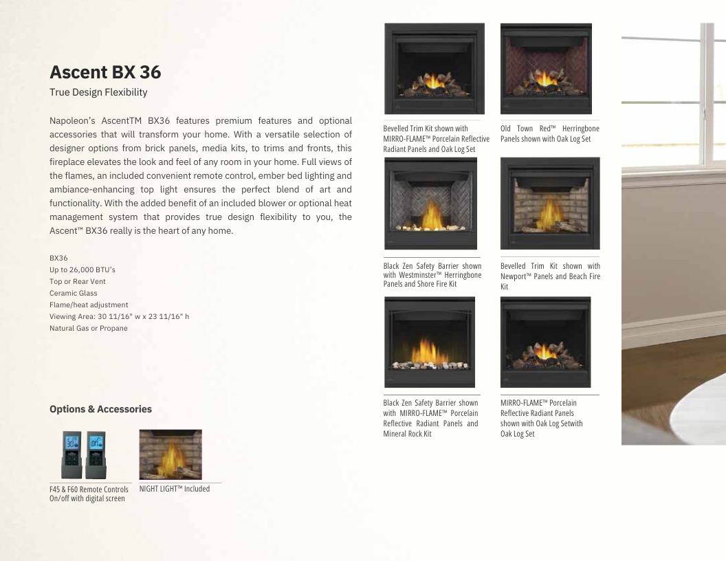 Napoleon Ascent BX 36 Direct Vent Gas Fireplace