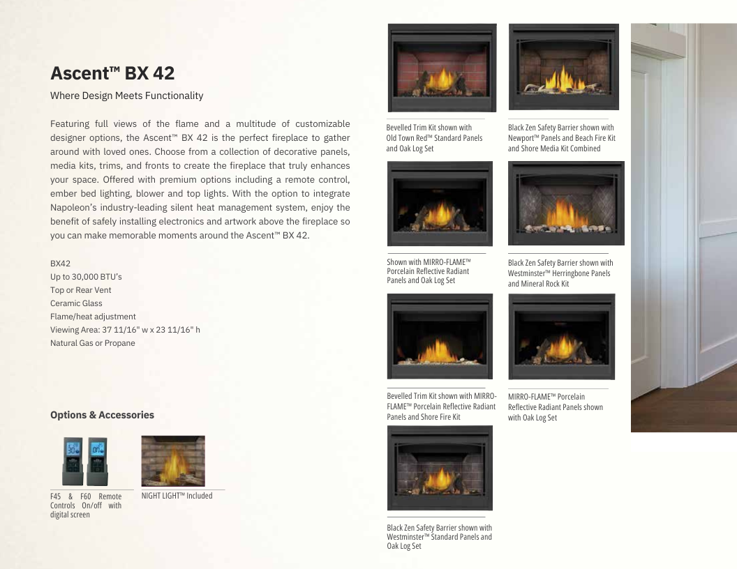 Napoleon Ascent BX 42 Direct Vent Gas Fireplace