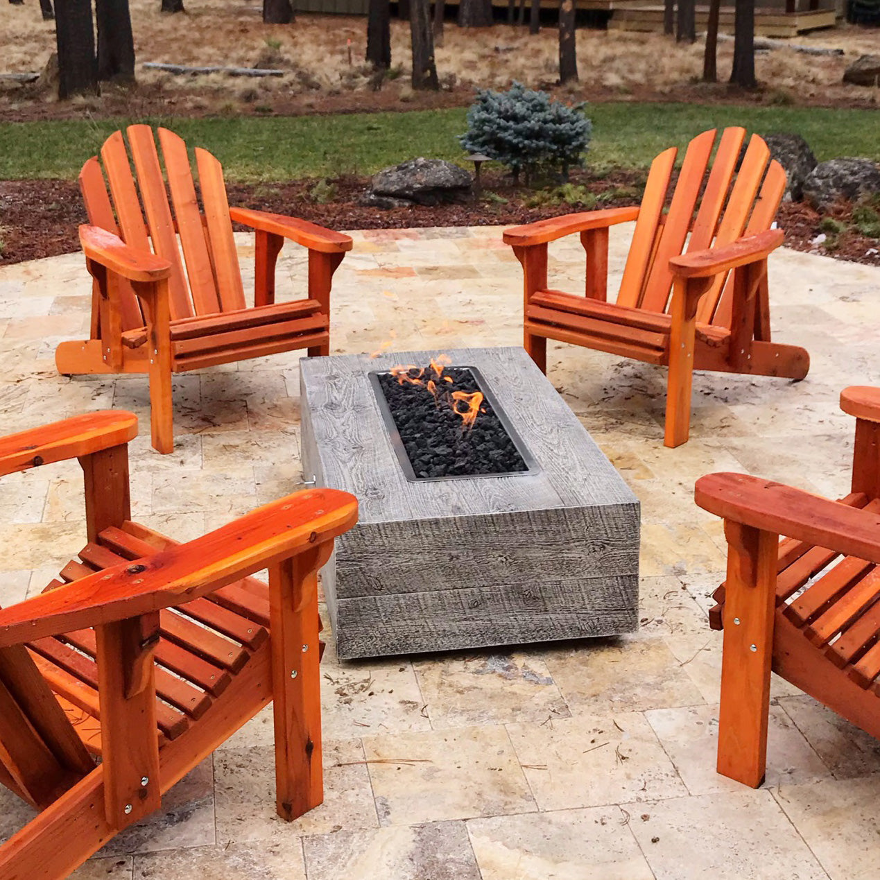 The Outdoor Plus Coronado Wood Grain Fire Pit 48" - OPT-COR48