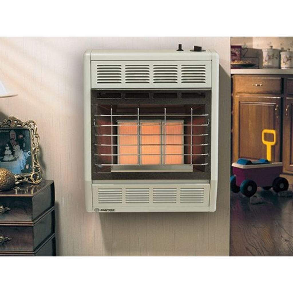 Empire 18" Manual 3-Heat Settings, White 18,000 Btu, Vent-Free Infrared Heater