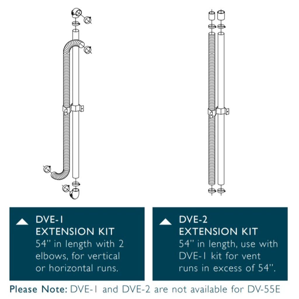 Empire 54" DVE1 Intake/Exhaust Extension-Kit Direct-Vent Wall Furnace Accessory