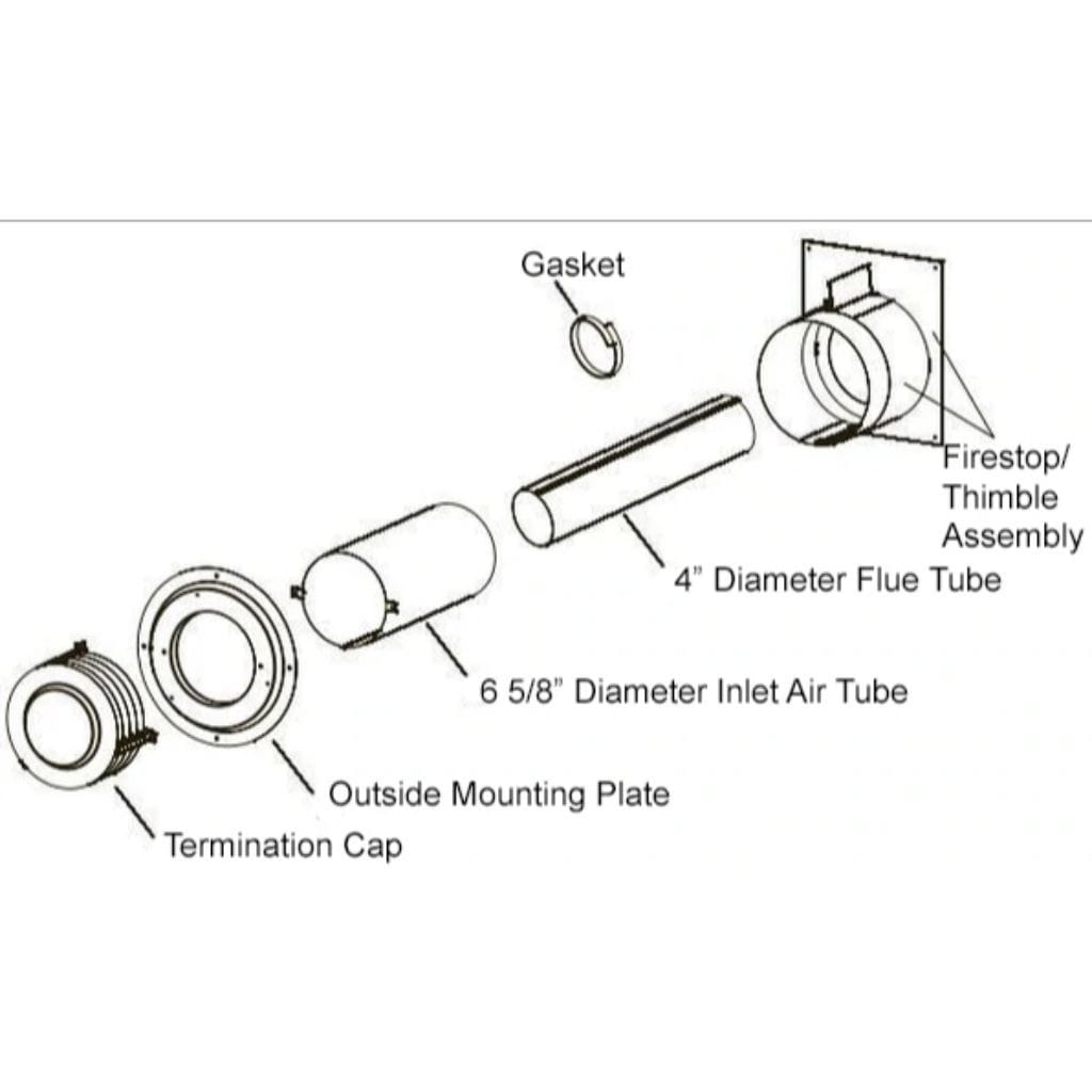 Empire DVVK4RE Horizontal Vent Kit with Termination Cap