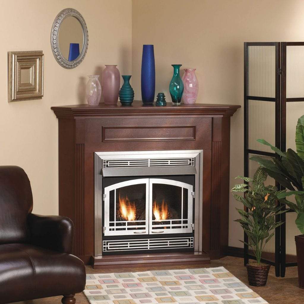 Empire Wooden Mantel Cabinet with Base for 32" Fireplaces and Fireboxes