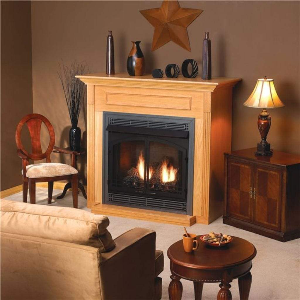 Empire Wooden Mantel Cabinet with Base for 32" Fireplaces and Fireboxes