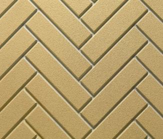 Majestic Yellow Herringbone Molded Brick Panels for Ashland Wood Burning Fireplace