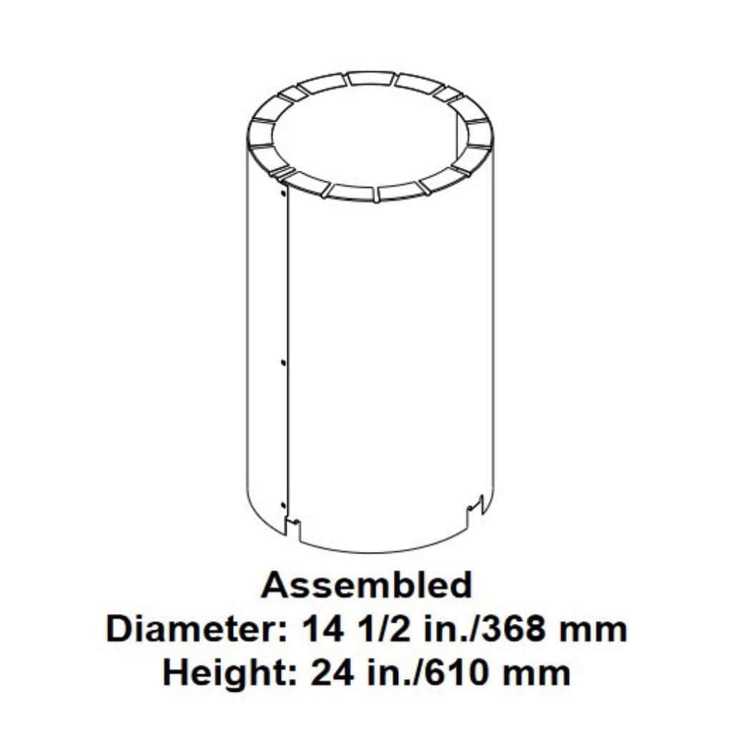 Majestic 24" AS8 Straight Attic Insulation Shield with Straight Flue for SL300 Series Pipe