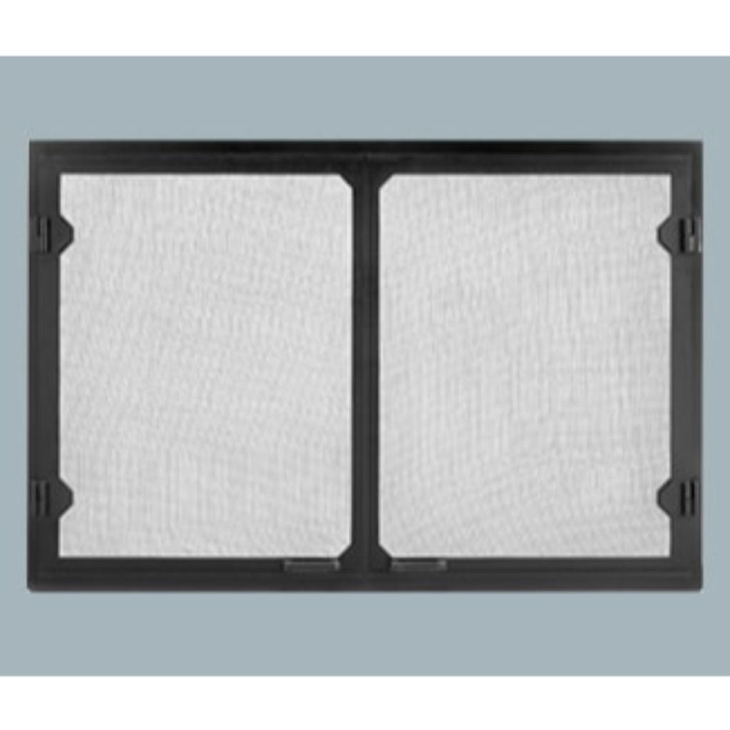 Majestic Black Grand Vista Cabinet Style Mesh Doors for Biltmore Wood Burning Fireplace