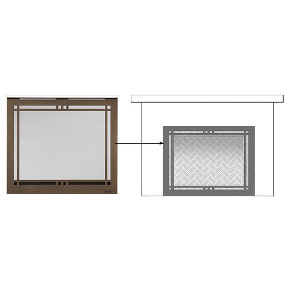 Majestic Contemporary Rectangular Door for Meridian Series Direct Vent Fireplaces