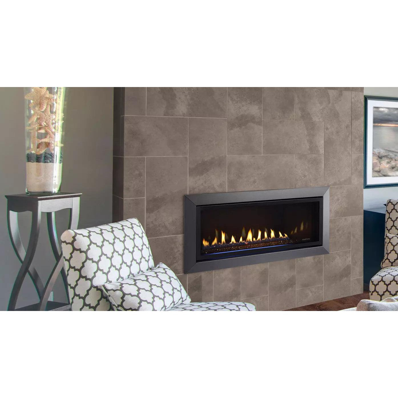 Majestic Jade 42" Linear Contemporary Direct Vent Natural Gas Fireplace With IntelliFire Touch Ignition System