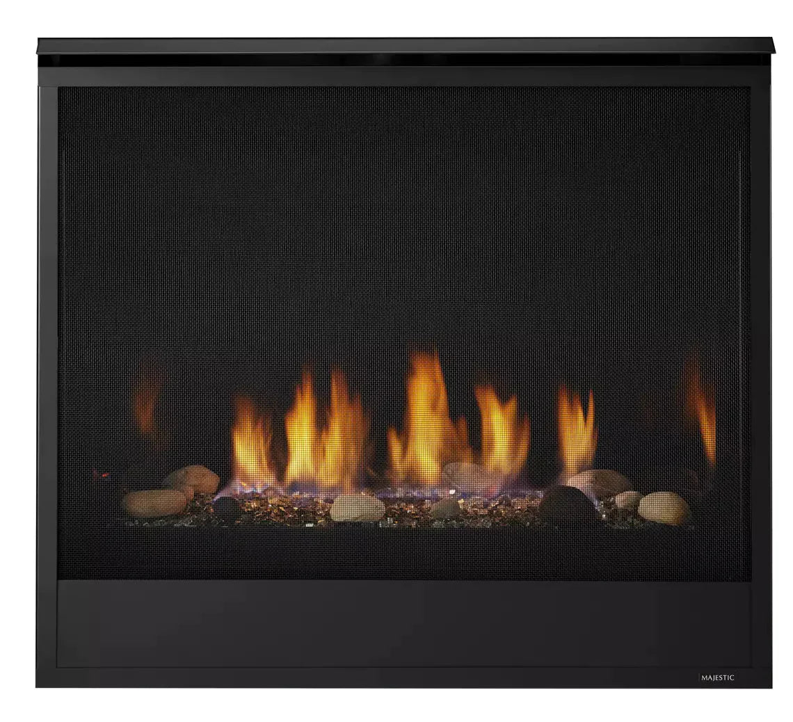 Majestic Quartz 36" Traditional Top/Rear Direct Vent Propane Gas Fireplace With IntelliFire Touch Ignition System