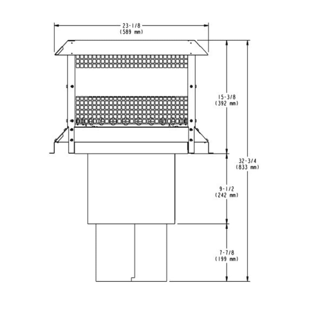 Majestic ST1175SS Stainless Steel Square Termination Cap for SL1100 Series Pipe