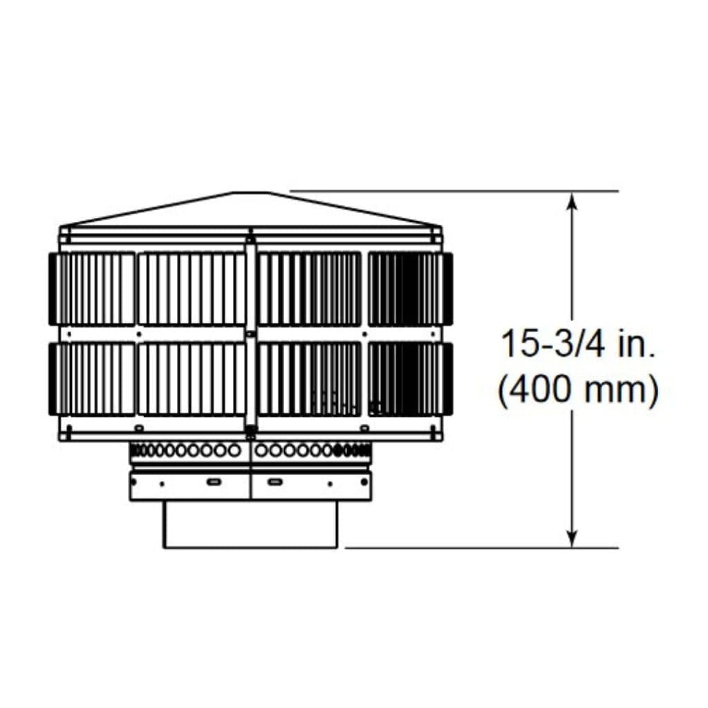 Majestic TR344 Round Termination Cap with Storm Collar for SL300 Series Pipe