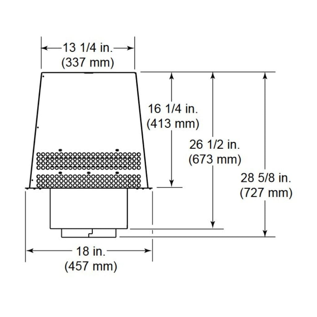 Majestic TS345P Painted Black Trapezoid Termination Cap for SL300 Series Pipe