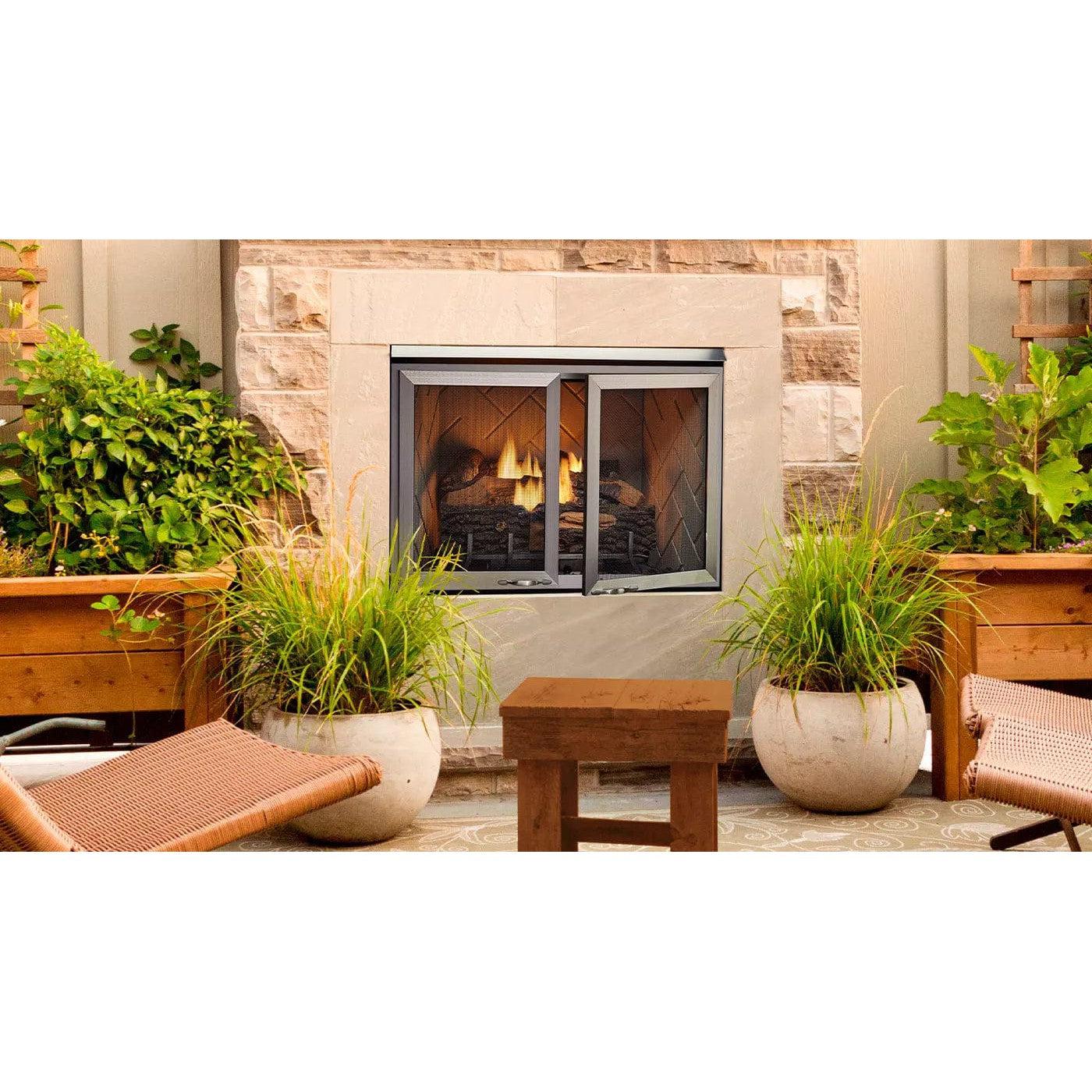 Majestic Vesper 36" Traditional Outdoor Vent-Free Gas Fireplace With Herringbone Refractory