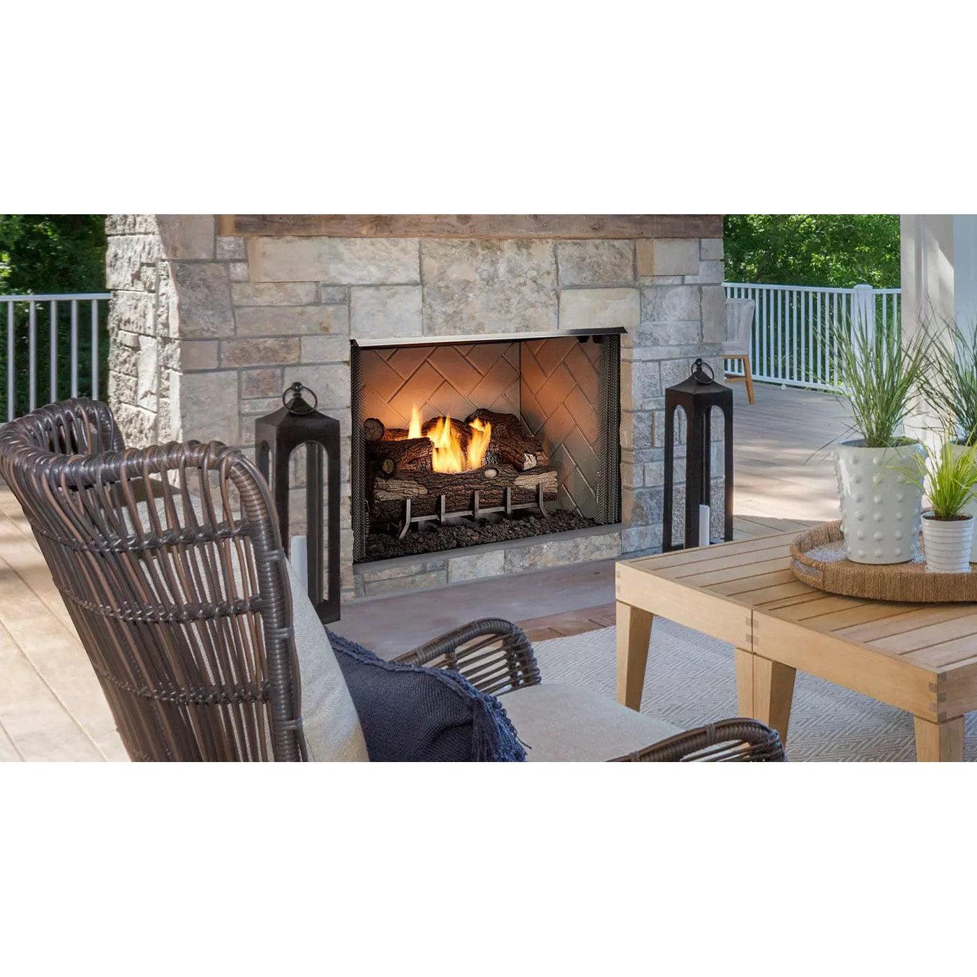 Majestic Vesper 36" Traditional Outdoor Vent-Free Gas Fireplace With Herringbone Refractory