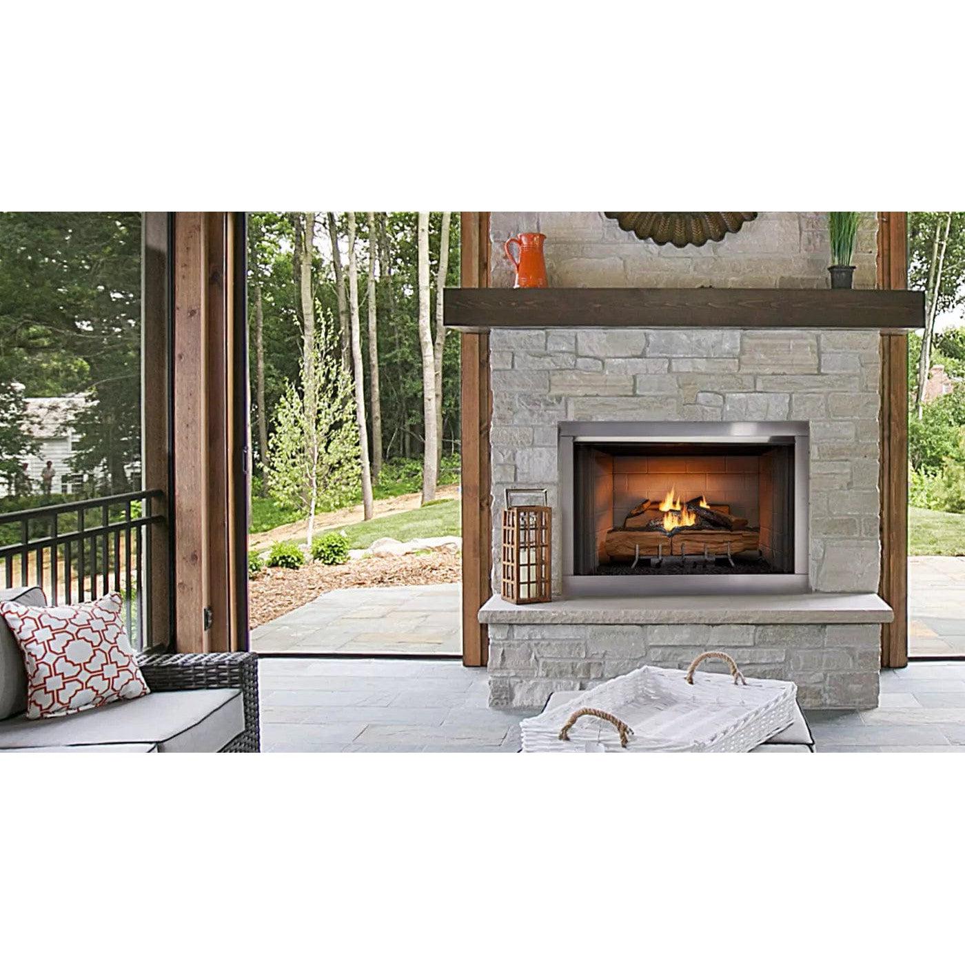 Majestic Vesper 36" Traditional Outdoor Vent-Free Gas Fireplace With Traditional Stacked Refractory