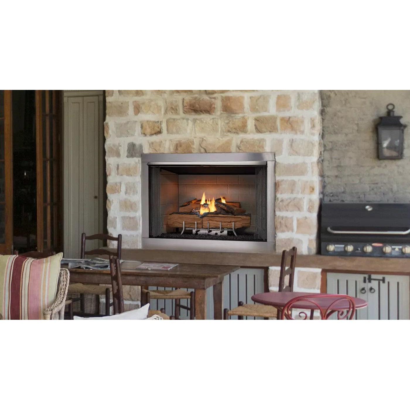 Majestic Vesper 42" Traditional Outdoor Vent-Free Gas Fireplace With Traditional Stacked Refractory