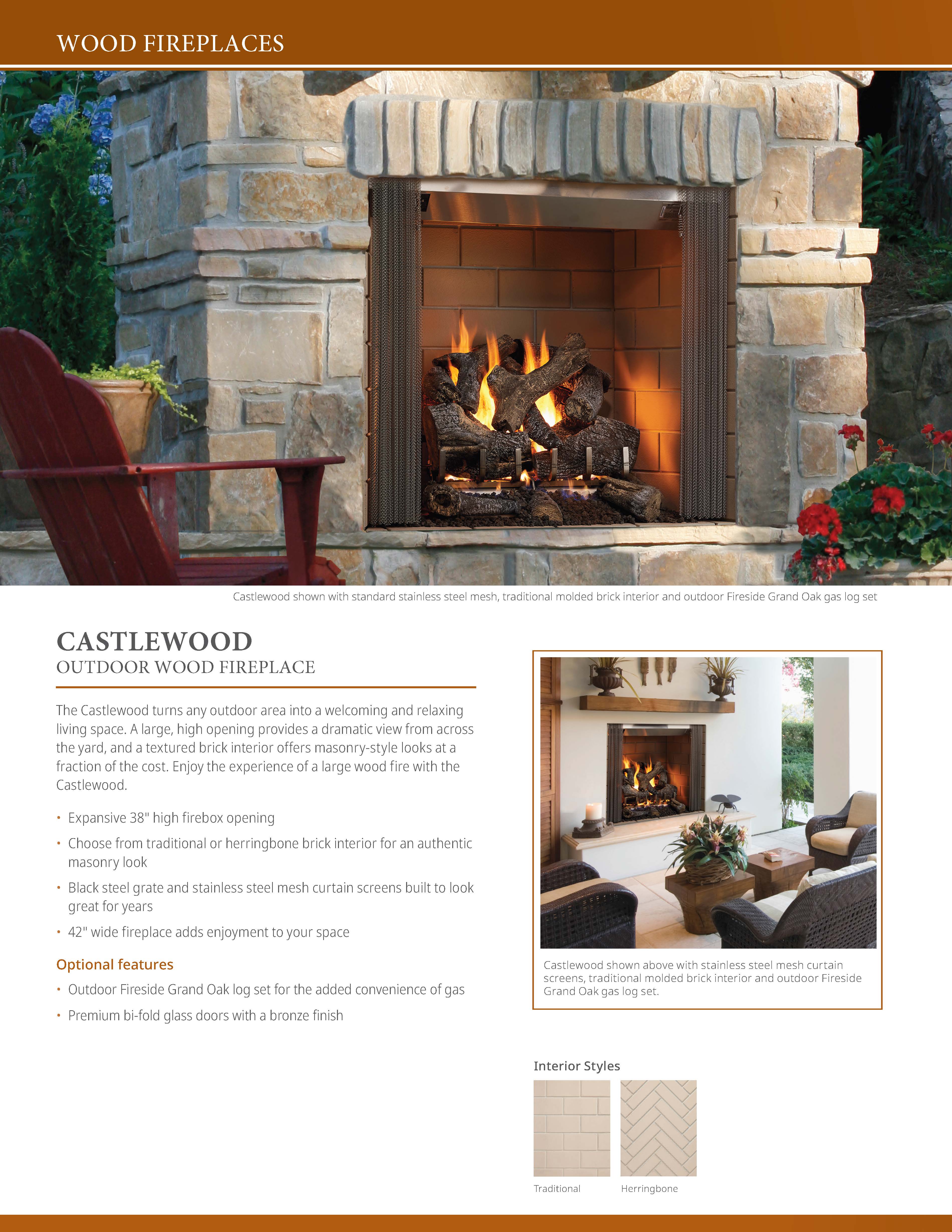 Majestic Castlewood 42" Traditional Outdoor Wood Burning Fireplace