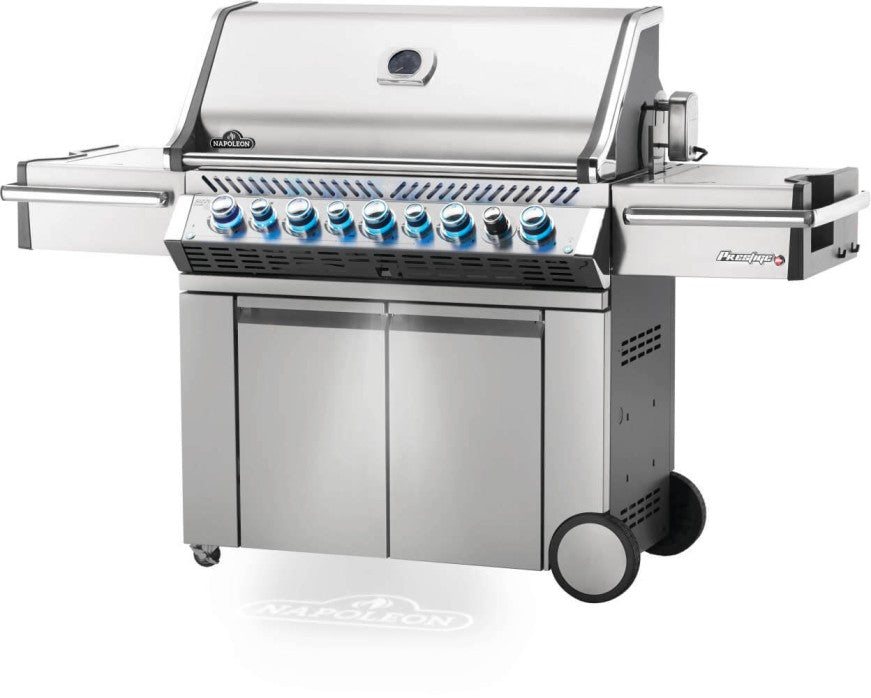 Napoleon Prestige PRO 665 Propane Gas Grill with Infrared Rear Burner and Infrared Side Burner and Rotisserie Kit - PRO665RSIBPSS-3