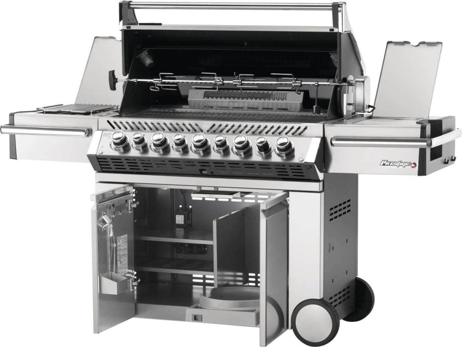 Napoleon Prestige PRO 665 Propane Gas Grill with Infrared Rear Burner and Infrared Side Burner and Rotisserie Kit - PRO665RSIBPSS-3