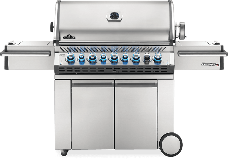 Napoleon Prestige PRO 665 Propane Gas Grill with Infrared Rear Burner and Infrared Side Burner and Rotisserie Kit - PRO665RSIBPSS-3