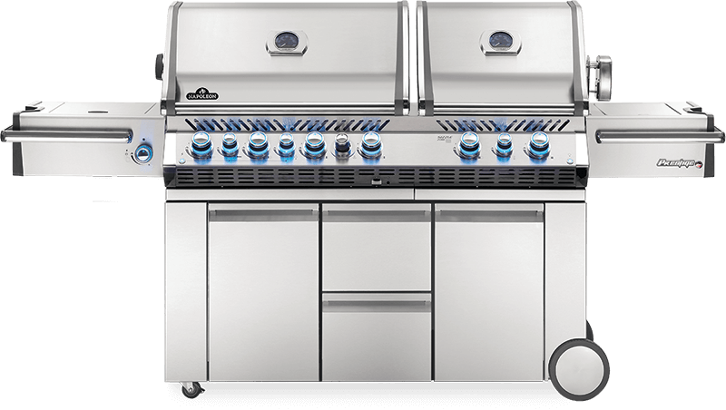 Napoleon Prestige PRO 825 Propane Gas Grill with Infrared Rear Burner, Double Infrared Sear Burner & Side Burner and Rotisserie Kit