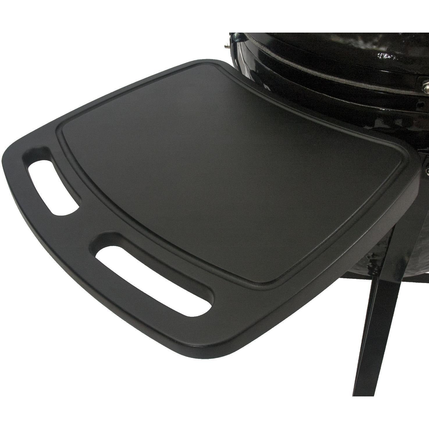 Primo All-In-One Oval Junior 200 Ceramic Kamado Grill With Cradle, Side Shelves And Stainless Steel Grates - PGCJRC