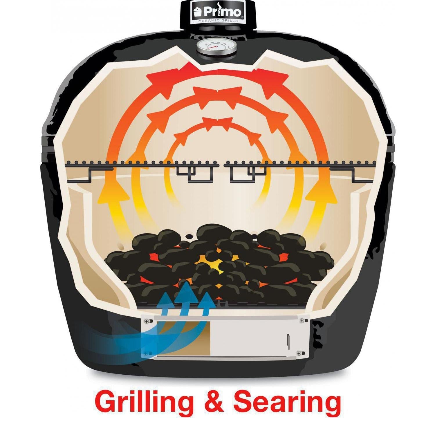 Primo Oval LG 300 Charcoal Ceramic Kamado Grill - PGCLGH