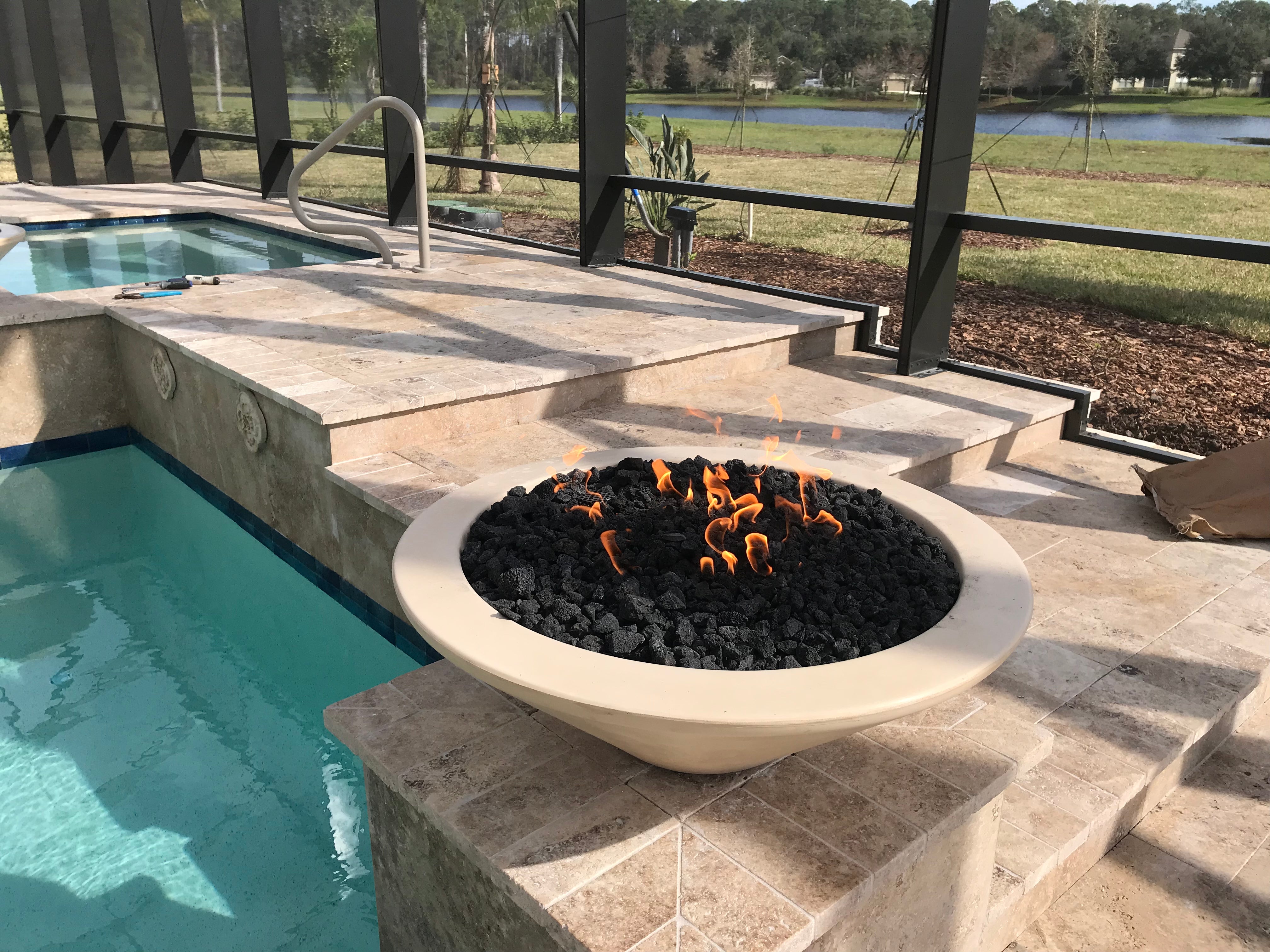 24" Cazo Fire Bowl- GRFC Concrete- OPT-24RFO