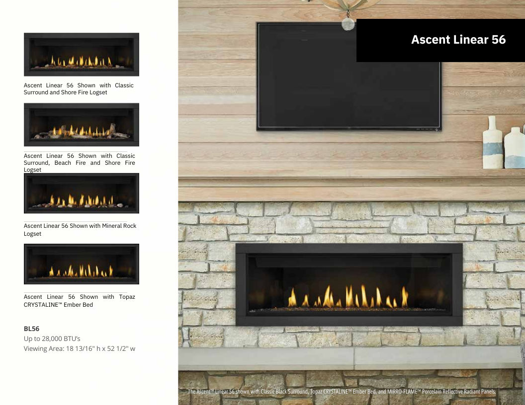 Napoleon Ascent Linear 56 Direct Vent Gas Fireplace