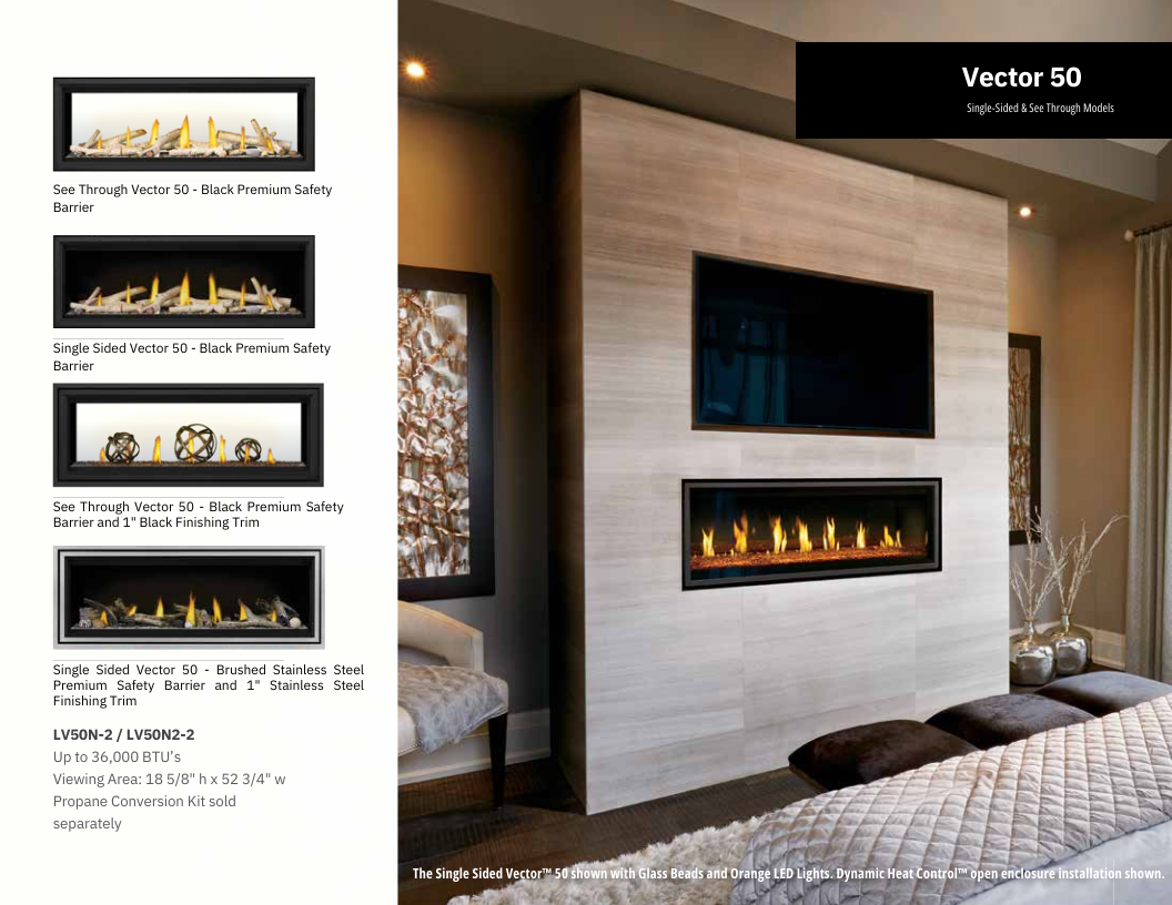 Napoleon Vector 50 Direct Vent Linear Gas Fireplace