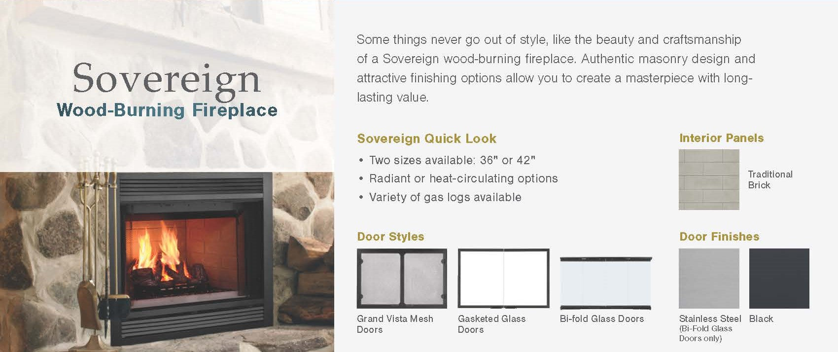 Majestic Sovereign Radiant 42" Traditional Wood Burning Fireplace