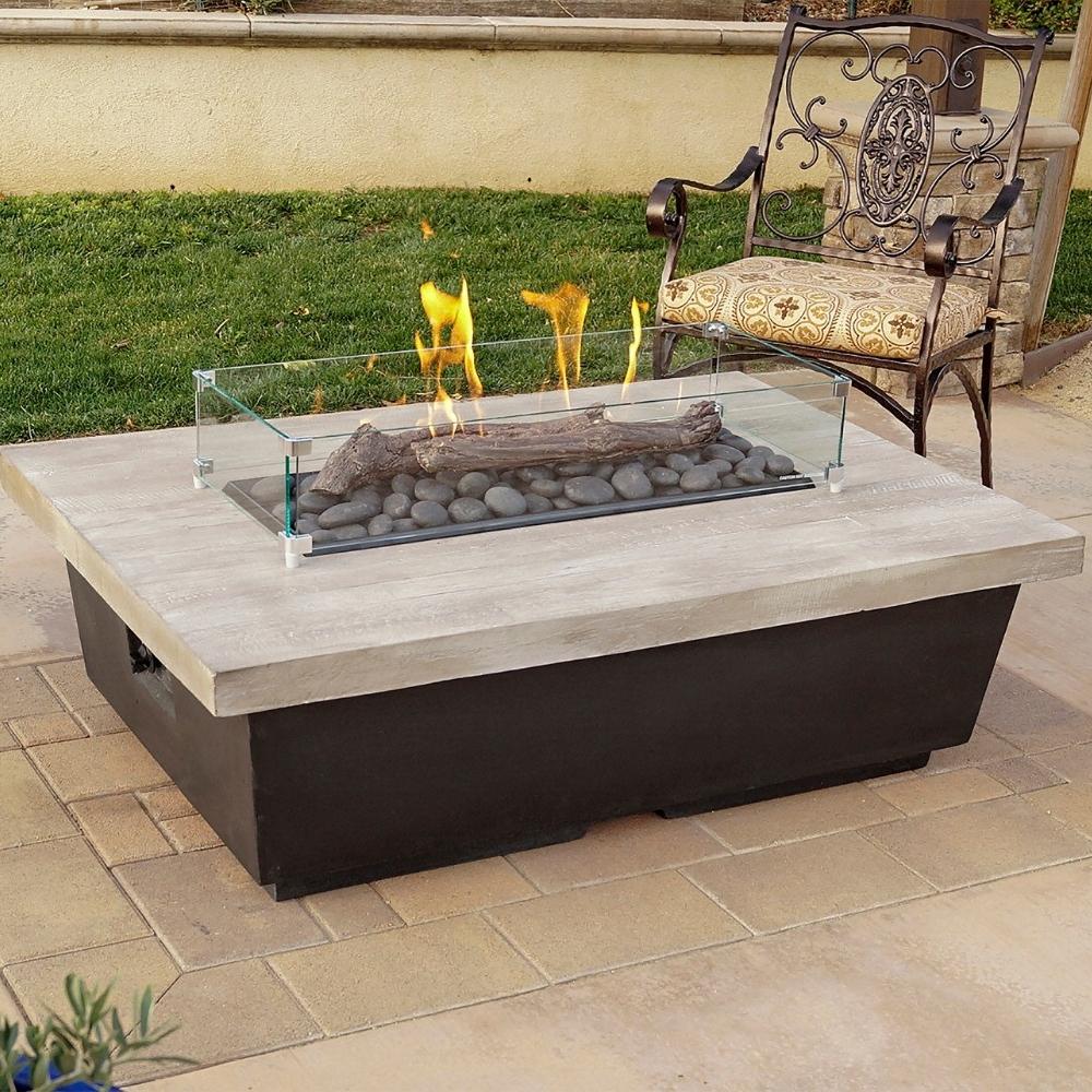 American Fyre Designs Contempo 52-Inch "Reclaimed Wood" Rectangular Gas Fire Pit Table