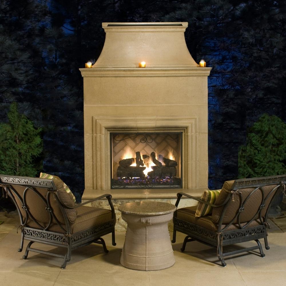 American Fyre Designs Cordova 76-Inch Recessed Body and Hearth Outdoor Gas Fireplace