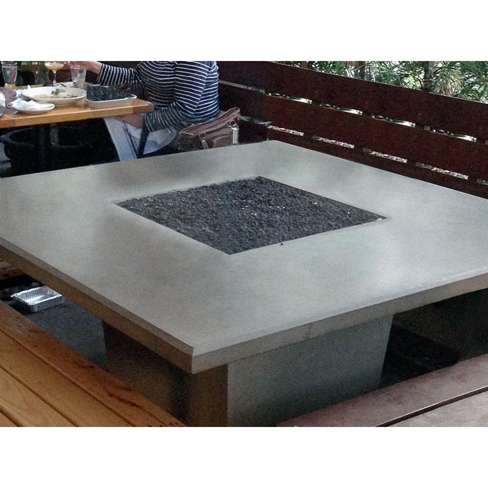 American Fyre Designs Cosmopolitan 36-Inch Concrete Square Gas Fire Pit Table