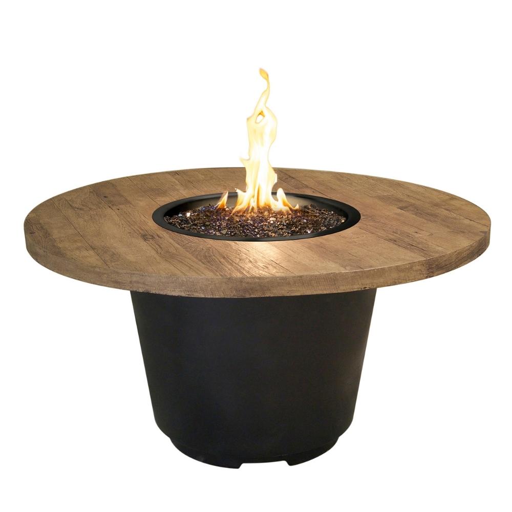 American Fyre Designs Cosmopolitan 48-Inch "Reclaimed Wood" Round Gas Fire Pit Table