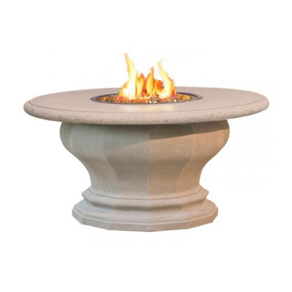 American Fyre Designs Inverted 48-Inch Concrete Round Gas Fire Pit Table