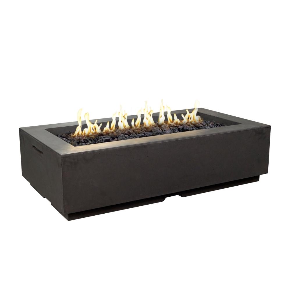 American Fyre Designs Louvre 56-Inch Rectangular Gas Fire Pit in Black Lava