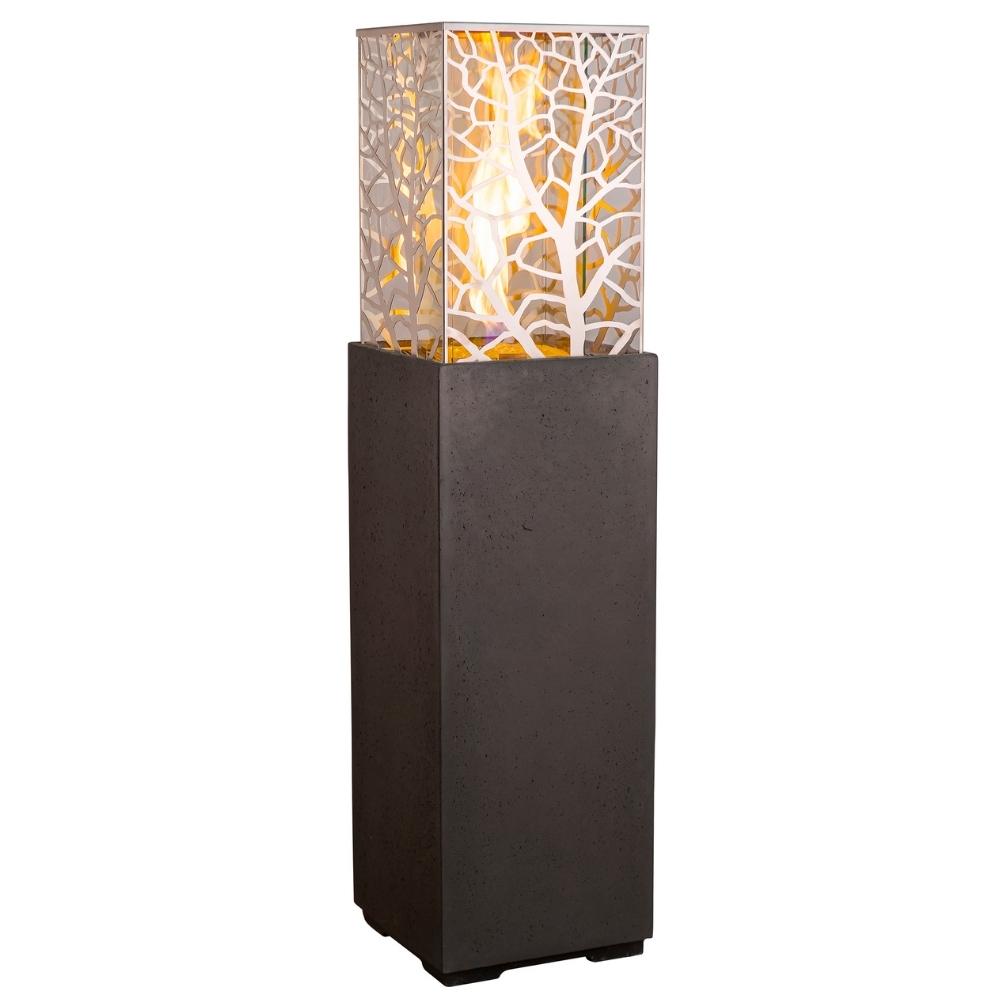 American Fyre Designs Magnolia Lantern 16" Free Standing Outdoor Gas Fire Urn Black Lava Finish