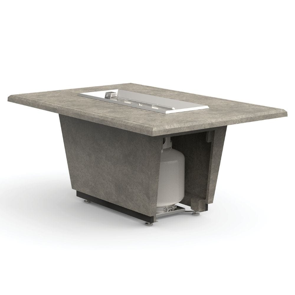 American Fyre Designs Cosmopolitan 54-Inch Concrete Rectangular Gas Fire Pit Table