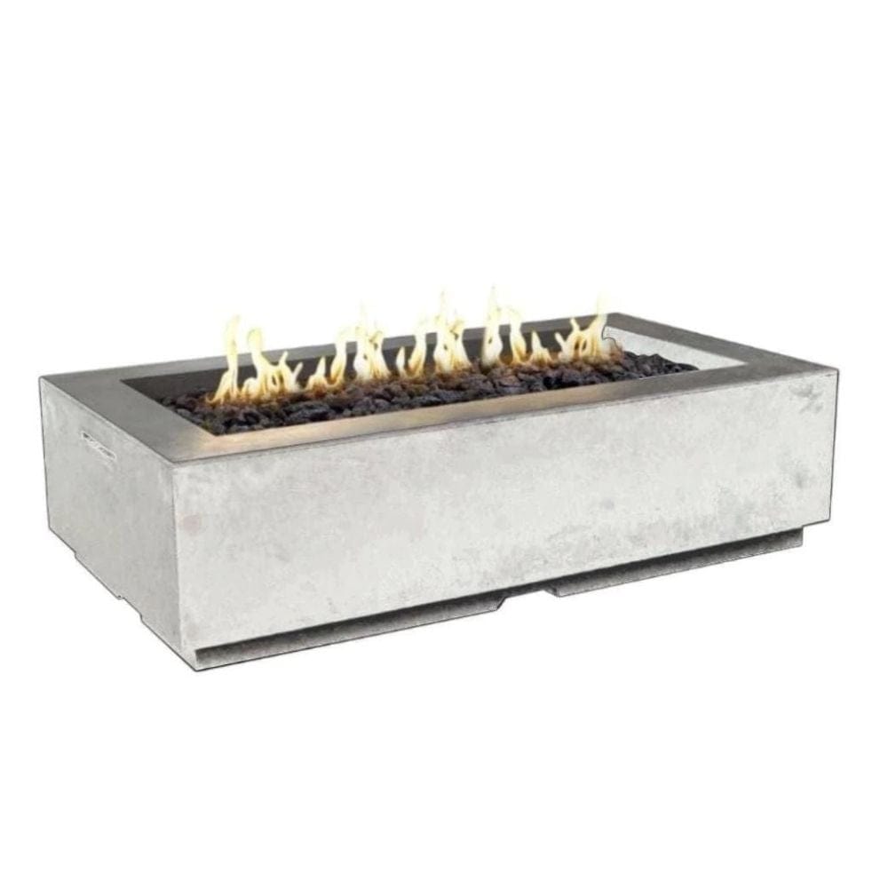 American Fyre Designs Louvre 56-Inch Rectangular Gas Fire Pit in White Aspen