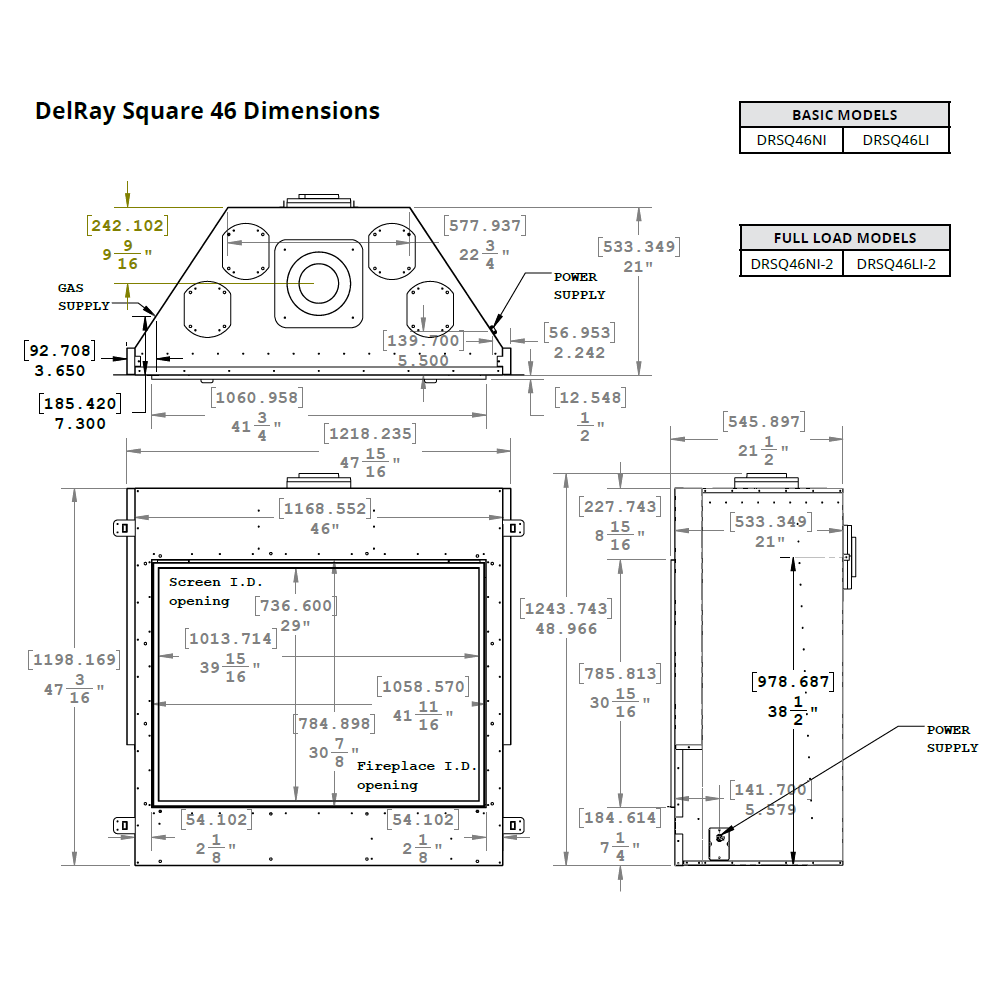 Montigo DelRay Square 46" Direct-Vent Gas Fireplace