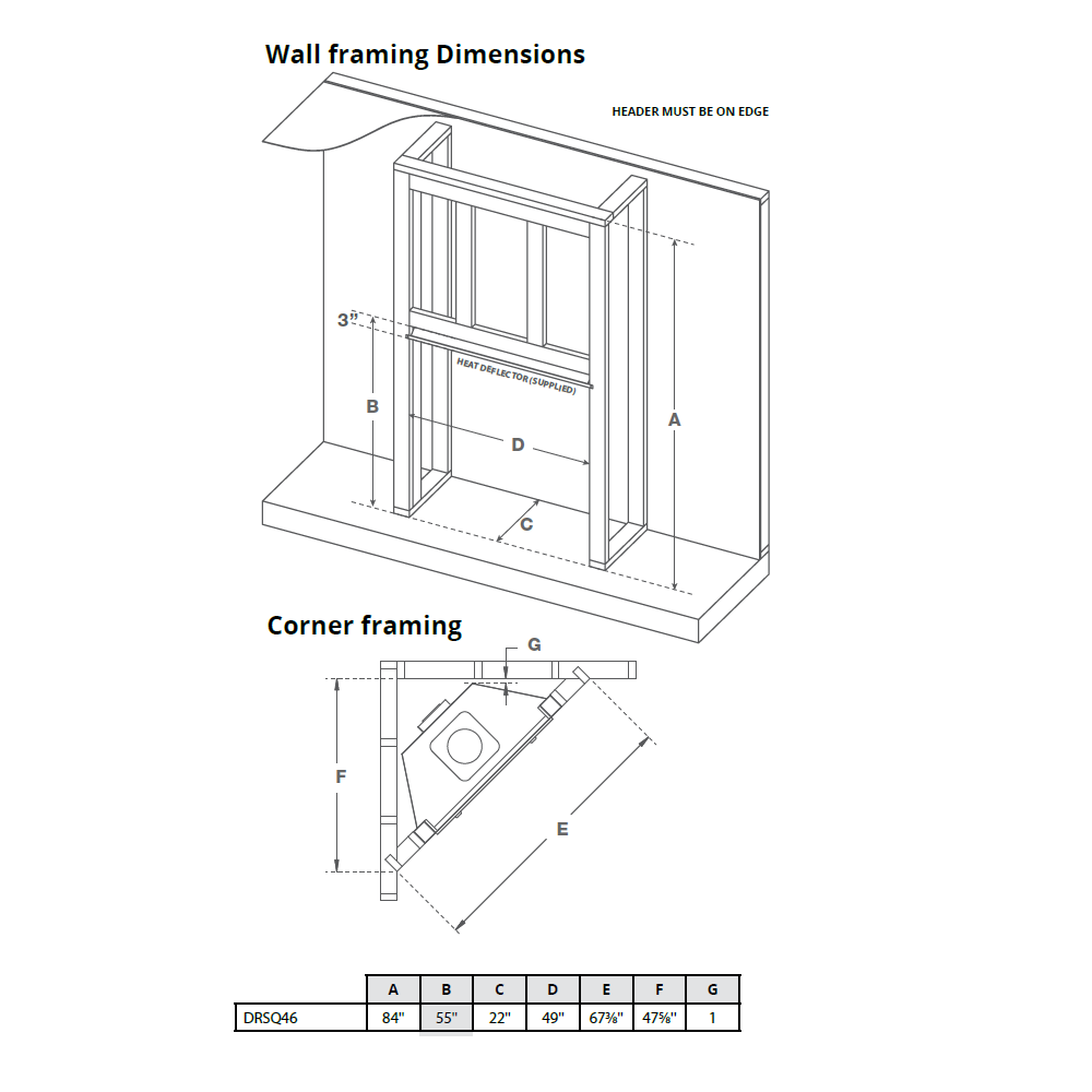 Montigo DelRay Square 46" Direct-Vent Full Load Gas Fireplace